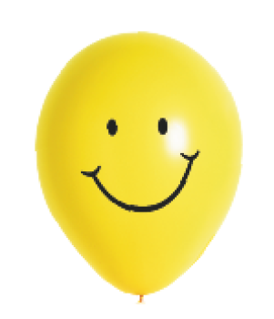 Smily gelb - Ballon 30 cm - 1 Beutel - 5 Stück