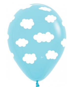 Wolken - Light Blue - Ballon 30 cm - 1 Beutel - 6 Stück