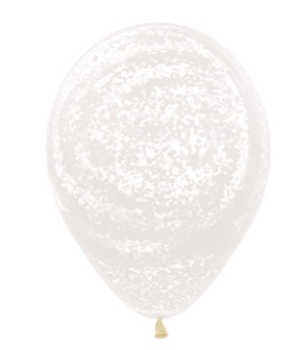 Ballon 30 cm - Graffiti White - Crystal Clear - 390 - 1 Beutel - 5 Stück
