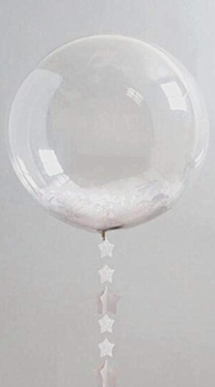 Globus/Bobo Balloon transparent pre-stretched - kugelrund 50 cm ungefüllt