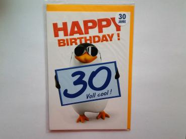 30. Geburtstag - Doppelkarte A6 mit Couvert