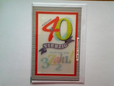 40. Geburtstag - Doppelkarte A6 mit Couvert