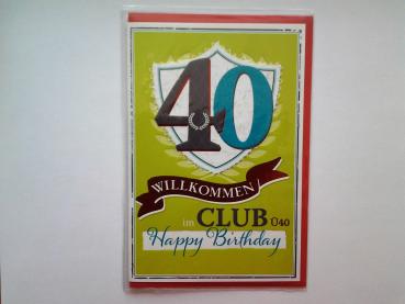 40. Geburtstag - Doppelkarte A6 mit Couvert