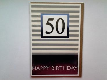 50. Geburtstag - Doppelkarte A6 mit Couvert