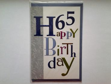 65. Geburtstag - Doppelkarte A6 mit Couvert