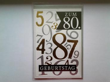 80. Geburtstag - Doppelkarte A6 mit Couvert