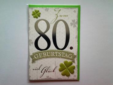 80. Geburtstag - Doppelkarte A6 mit Couvert