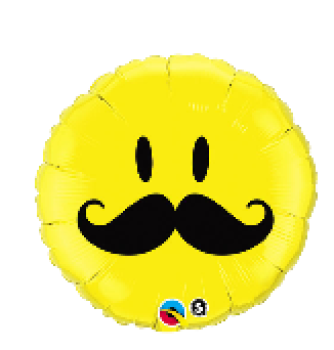 Smiley Mustache - Folienballon 45 cm ungefüllt