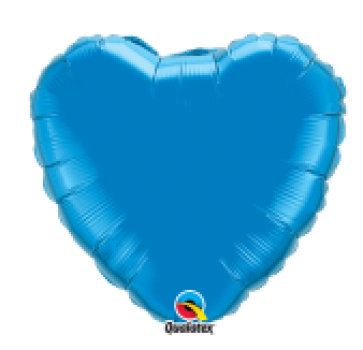 Herz - saphir - blau - Folienballon 45 cm ungefüllt