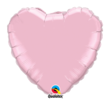 Herz perl - pink - Folienballon 45 cm ungefüllt