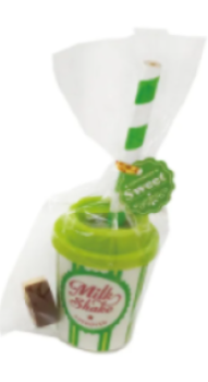Funpack - Milk Shake 3-teilig Spitzer , Bleistfit , Radierer 48 x 63 mm  - grün - bordo