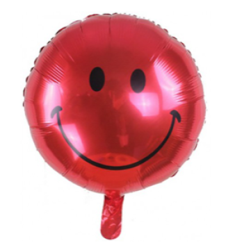 Smiley Face - rot - Folienballon 45 cm ungefüllt