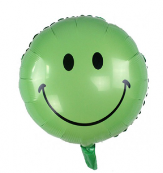 Smiley Face - grün - Folienballon 45 cm ungefüllt