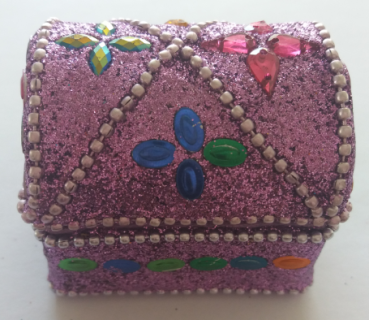 Schmuckbox klein im Oriental Style - violett 012