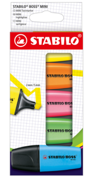 STABILO® BOSS® Textmarker MINIpop - 5er Kartonetui