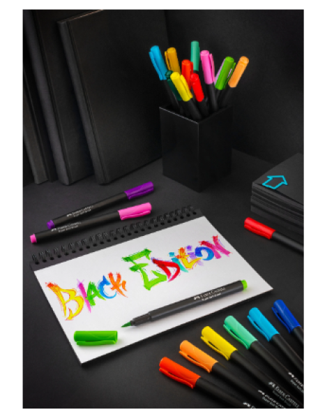 Brush Pen - Black Edition - 20 Farben Kartonetui