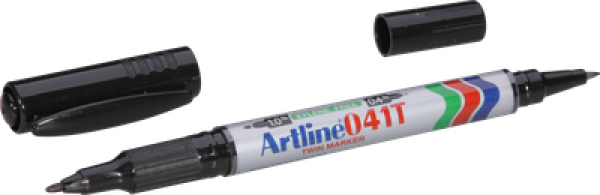 ARTLINE® Twin Permanent Marker , Doppelspitze 0.4 mm und 1.0 mm rot