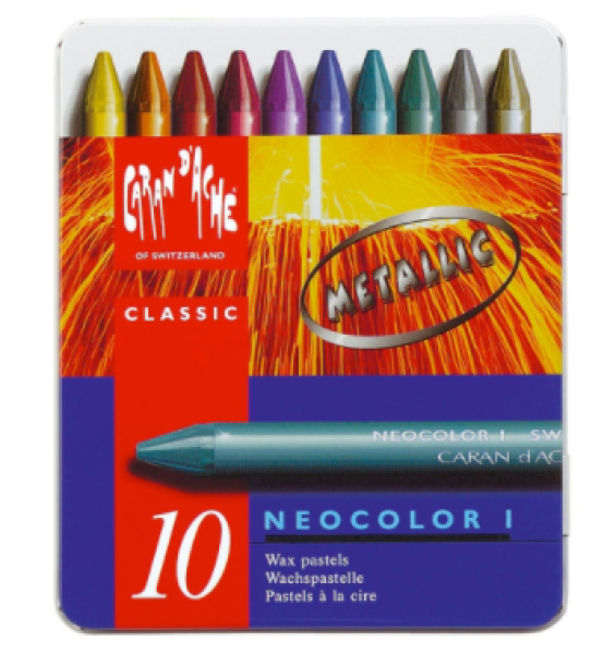 CARAN d'ACHE Neocolor® I Wax oil Metallic, 10 Farben