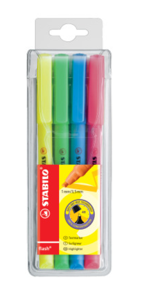 STABILO® Textmarker flash, 4er Etui