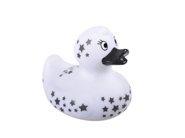 Bade Ente - 10 cm weiss - Silver Stars