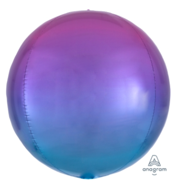 Ombre Orbz - metallic red und blue - Folienballon 40 cm ungefüllt
