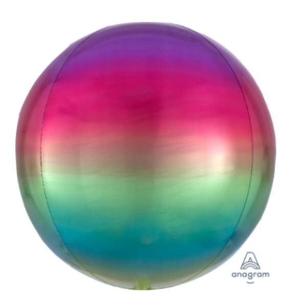 Ombre Orbz - metallic rainbow - Folienballon 40 cm ungefüllt