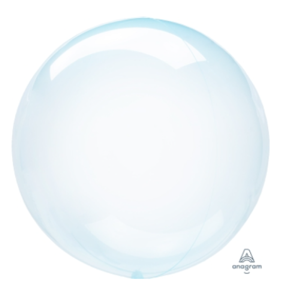 crystal clearz orbz hellblau-halbtransparent - Folienballon 45 cm ungefüllt