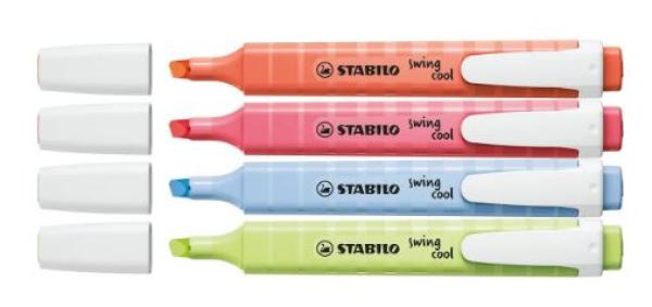 STABILO® Textmarker swing® cool Pastel Edition - 4er Etui