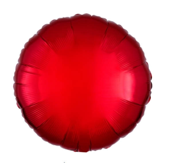 Rund - rot - Folienballon 45 cm ungefüllt