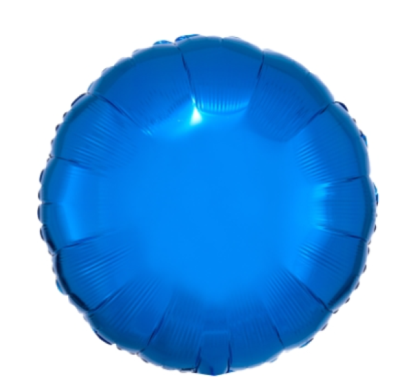 Rund - blau - Folienballon 45 cm ungefüllt