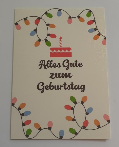 Holographic - Alles Gute zum Geburtstag - Doppelkarte A6 mit Couvert