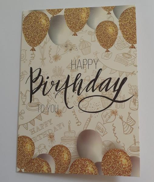 Holographic - Happy Birthday to you - Doppelkarte A6 mit Couvert