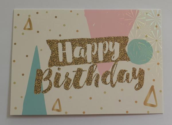 Holographic - Happy Birthday - Doppelkarte A6 mit Couvert