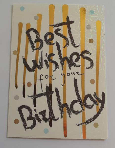 Holographic - Best Wishes for your Birthday - Doppelkarte A6 mit Couvert