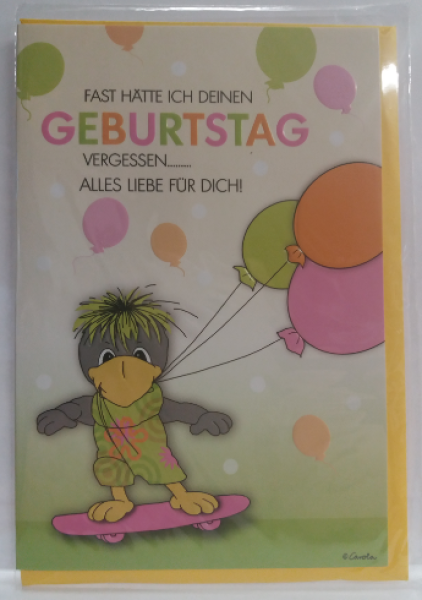 Fast hätte ich deinen Geburtstag vergessen ..... Alles Liebe für dich! - Doppelkarte A6 mit Couvert