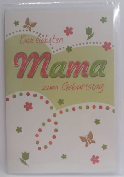 Der liebsten Mama zum Geburtstag - Doppelkarte A6 mit Couvert