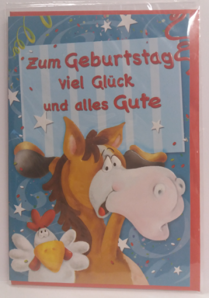 Zum Geburtstag viel Glück und alles Gute - Doppelkarte A6 mit Couvert