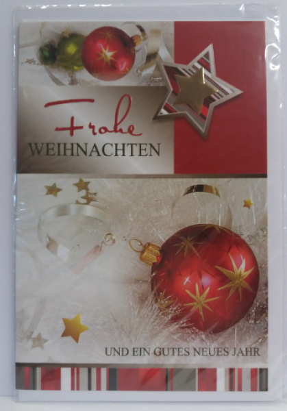 Frohe Weihnachten und ein gutes neues Jahr - Doppelkarte A6 mit Couvert