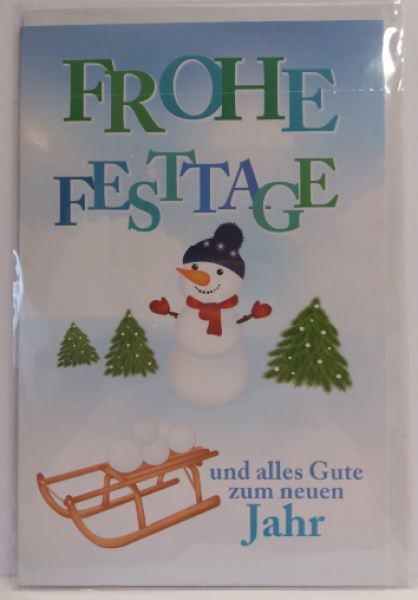 Frohe Festtage und alles Gute zum neuen Jahr - Doppelkarte A6 mit Couvert