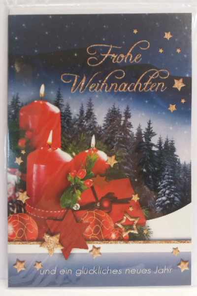 Frohe Weihnachten und ein glückliches neues Jahr - Doppelkarte A6 mit Couvert