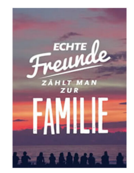 vs" Karte A6 - Echte Freunde zählt man zur Familie