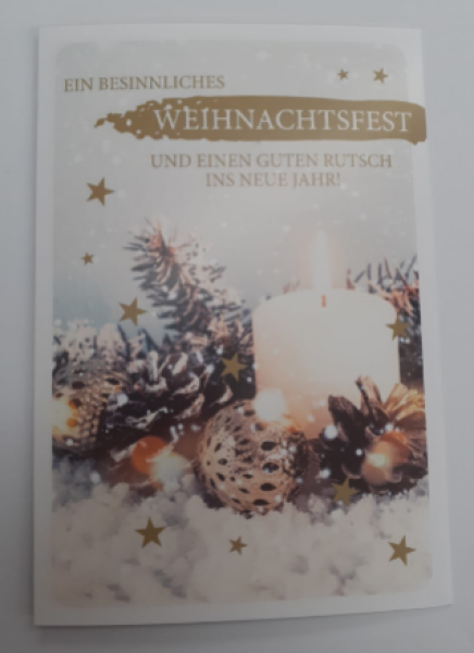 Frohe Weihnachten und einen guten Rutsch ins neue Jahr - Doppelkarte A6 mit Couvert