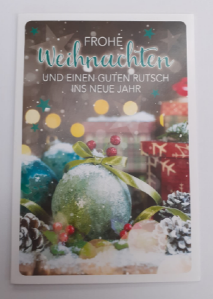 Frohe Weihnachten und einen guten Rutsch ins neue Jahr - Doppelkarte A6 mit Couvert