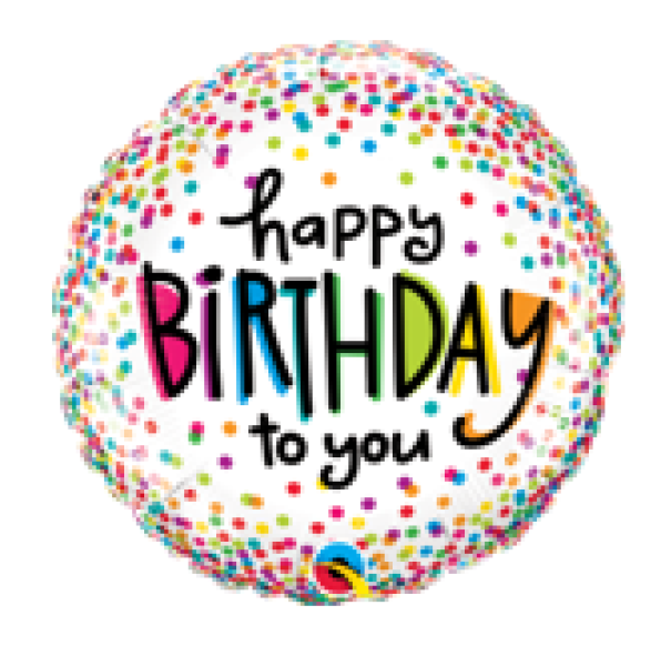 Happy Birthday to you Sprinkled Dots - Folienballon 45 cm ungefüllt