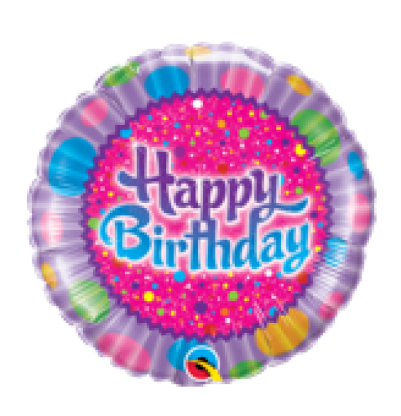 Happy Birthday Sparkles und Sprinkles - Folienballon 45 cm ungefüllt