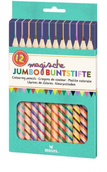 Magische Jumbo-Buntstifte 12er - jeder Stift malt in 2 Farben