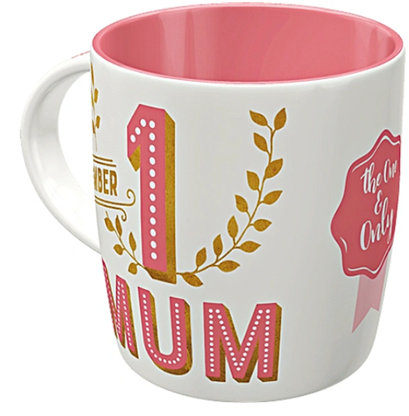 Tasse - Mugs, 330ml. Number 1 Mum, Word Up