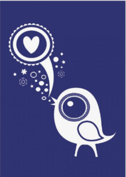 my style, Schablone Love-Bird + Rakel - A4, 1 Schablone + Rakel