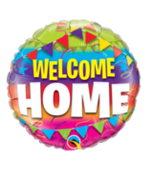 Welcome Home Pennents - bunt - Folienballon 45 cm ungefüllt