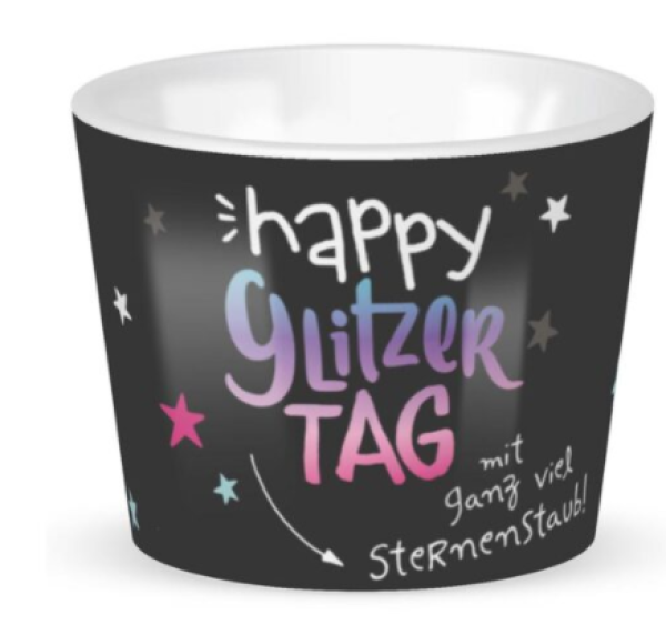 Eierbecher - happy Glitzer Tag